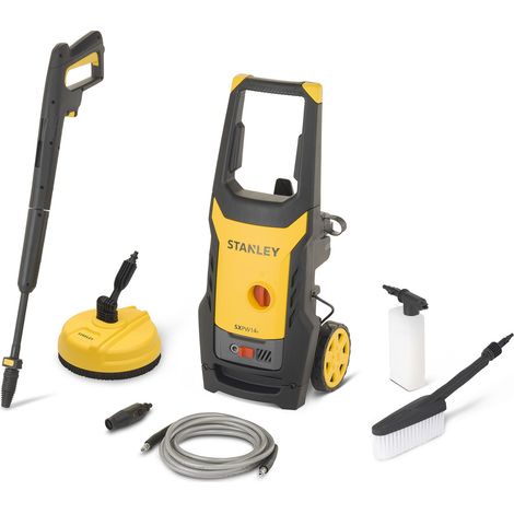 Nettoyeur Haute Pression Stanley SXPW14PE 1400 W, Pression 110 Bar, Débit 390 l/h avec Patio Cleaner et Brosse Fixe (1/5)