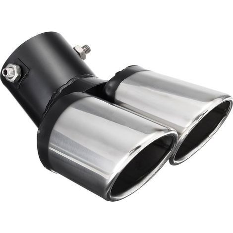 Cache D'échappement Pot D'échappement Universel Silencieux Double Cache D'échappement En Acier Inoxydable Finition Chrome (1/4)