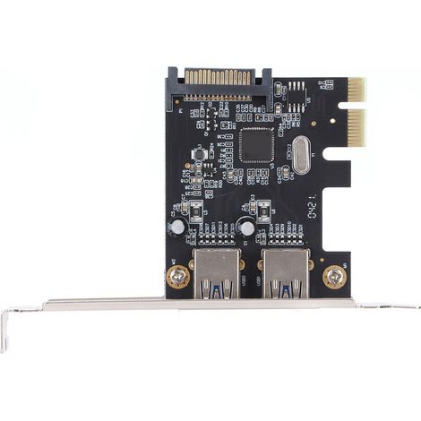 Carte d'extension PCI‑E USB 3.0 à 2 ports pour ordinateur de bureau, transfert haute vitesse 5 Gbps (1/5)