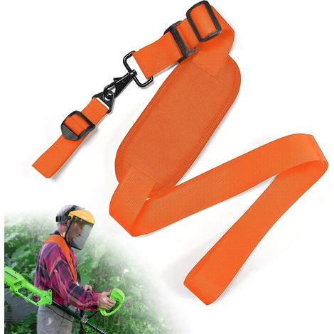 (Orange)Harnais de Débroussailleuse Réglable, Nylon Bandoulière de Coupe-Bordure, Sangle D'épaule pour Tronçonneuse et Tondeuse à Gazon (1/5)