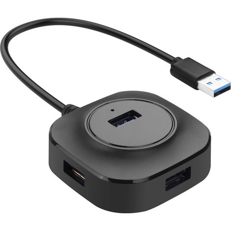 Répartiteur d'extension USB multi-ports avec câble - Hub USB 3.0 à 4 ports pour souris, clavier, disque U, ordinateur portable, PC (0,3 m) (1/5)