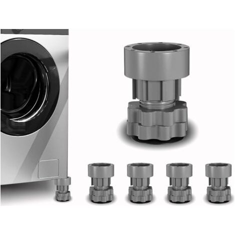 Support de meuble robuste 4 pièces, base antidérapante et amortissante pour machine à laver, hauteur réglable (1/5)