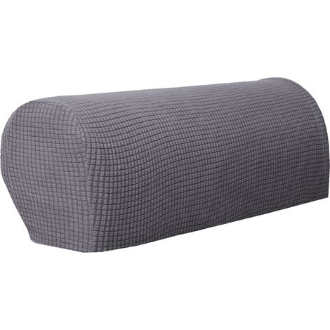 Lot de 2 housses de protection anti-poussière pour accoudoirs de chaise, fauteuil, canapé inclinable (gris clair)
