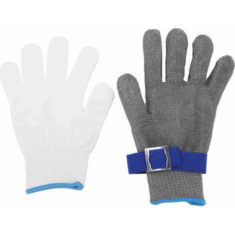 Gant en fil d'acier inoxydable 316, niveau 5, protection anti-coupure et anti-perforation pour le travail en cuisine. (1/5)