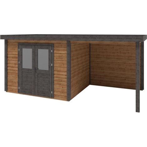 Casetta da giardino in legno Aura 5.56x2.59 m - 14.4 m2 - 28 mm - impregnata - 000147 (1/3)