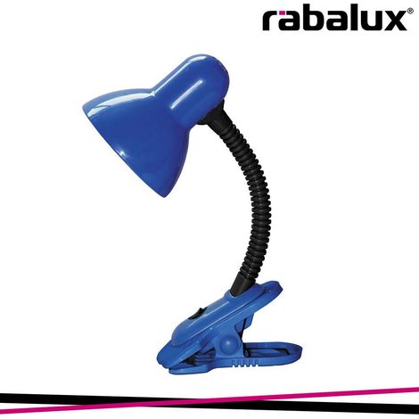 Desk / morsetto luce Dennis metallo / plastica, metallo, blu / nero B: 16cm H: 34cm con interruttore (1/3)