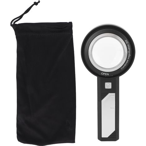 Loupe de Lecture Double Lentille Ergonomique, Loupe de Poche à Main avec Lampe LED pour Lecture et Expertise de Bijoux (1/5)