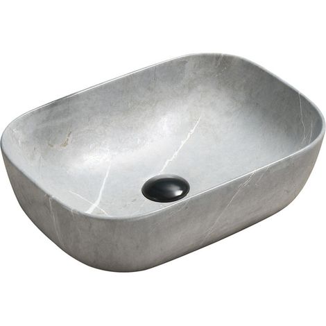 Mexen Rita lavabo sobre encimera 45 x 32 cm, piedra gris - 21084596