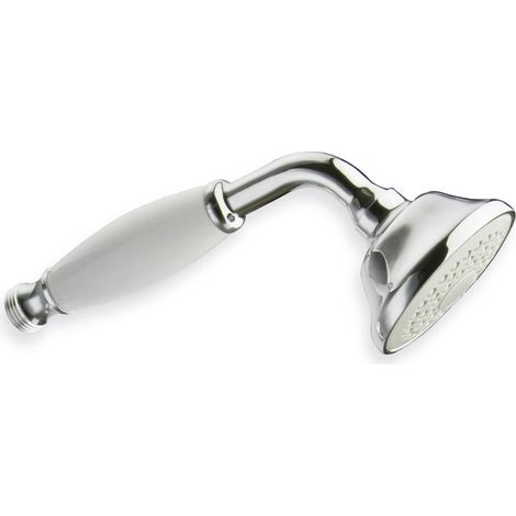 Cristina Ondyna – Douchette rétro chromée Chambord – Pommeau de douche en céramique blanche – Design vintage – Garantie 8 ans