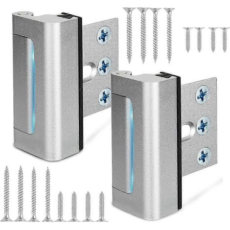 Verstärktes Sicherheitsschloss für Haustüren, Kindersicherung, belastbar bis 363 kg (800 lb), 2er-Pack, silber (1/5)