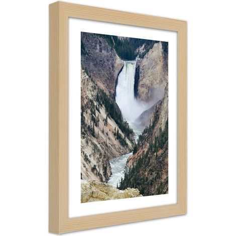 Quadro con cornice, Grande cascata in montagna - 40x60 (1/5)