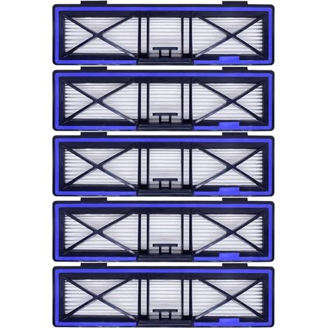 Lot de 5 filtres HEPA H12 de rechange bleus compatibles avec les aspirateurs robotiques Neato D10, D9, D8, D7, D6, D5, D4, D3. (1/5)