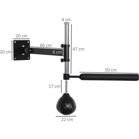 Wand-Boxstation mit 360° Speedball, klappbar, höhenverstellbar, Stahl, schwarz OKMYHOME (1/5)