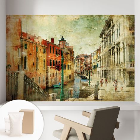 Papier peint intissé avec imprimé pour intérieur moderne application facile a motif - Colle incluse gratuite Impression urbaine 104x70 cm (1/5)