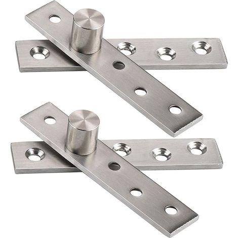 2pcs Charnières de Porte Pivotantes à 270 Degrés de Rotation, 95mm épaissies Pivot Hinge Cachée en Acier Inoxydable, Pivotante Charnière Robuste pour Meuble Chaussures, Armoire Bois, Pivot Excentrique