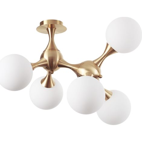Plafoniera Contemporanea Nodi Metallo Ottone 5 Luci E14 (1/3)