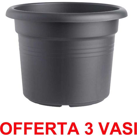 OFFERTA 3 VASO GREEN BASICS CILINDER 40CM LIVING BLACK ELHO