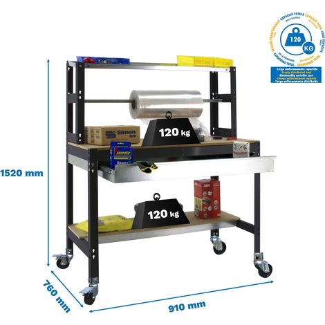 Simonrack Moderner Arbeitstisch Anthrazit und Holz