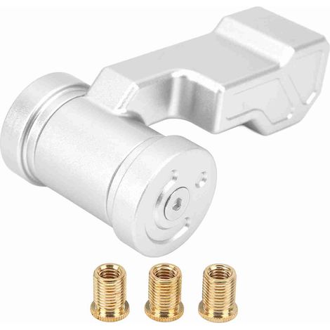 Pomo de palanca de cambios en forma de T, fabricado en aleación de aluminio, tipo joystick aeronáutico con adaptadores, repuesto para Acura, color plateado. (1/5)