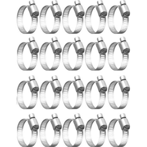 UlisemCollier de serrage en acier inoxydable 304 pour tuyau-18-32mm, 20pcs Collier de serrage (1/4)