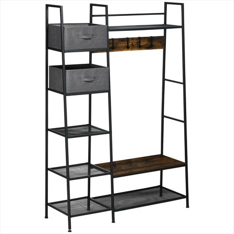 Armoire 125 x 43 x 185,5 cm meuble d'entrée avec banc Acier (1/5)