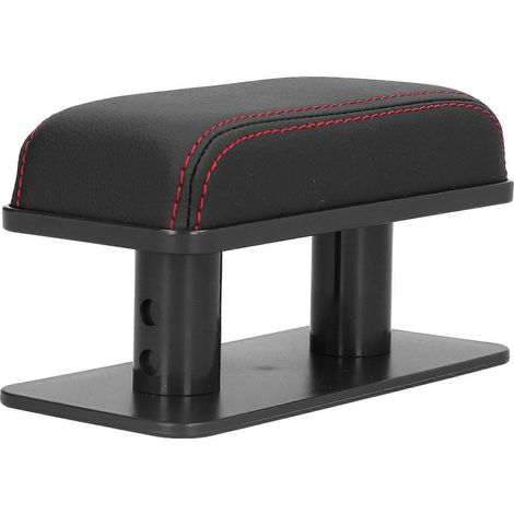 Coussinet de support de coude gauche réglable pour accoudoir de voiture, anti-fatigue et antidérapant, pour modification intérieure automobile (noir avec bordure rouge) (1/5)