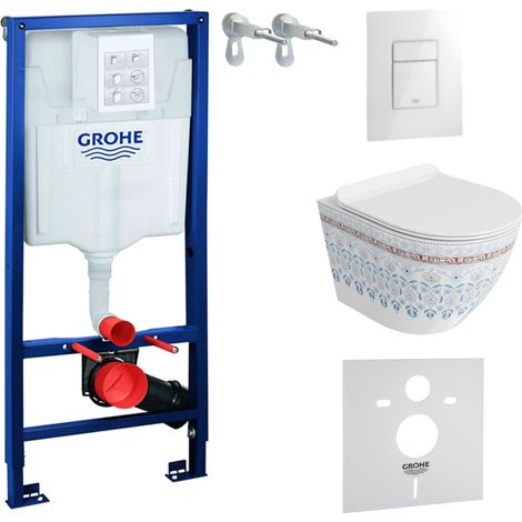 GROHE WC Set mit Vorwandelement, Wand-WC und Spülknopf (1/5)