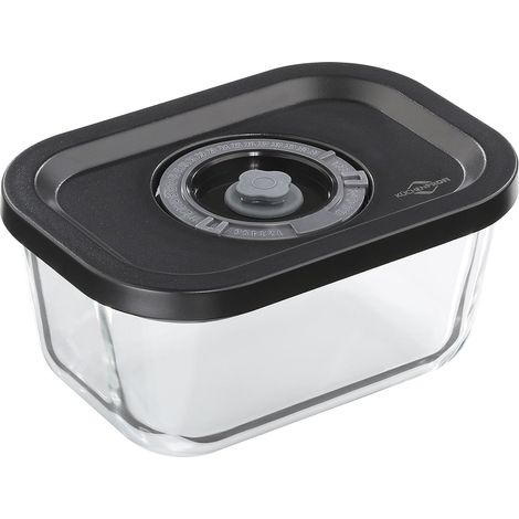 Boîte sous vide S Verre incassable Conservation des aliments par pompe à vide Boîte sous vide avec couvercle en plastique Hermétique et anti-fuite Passe au four et au (1/5)