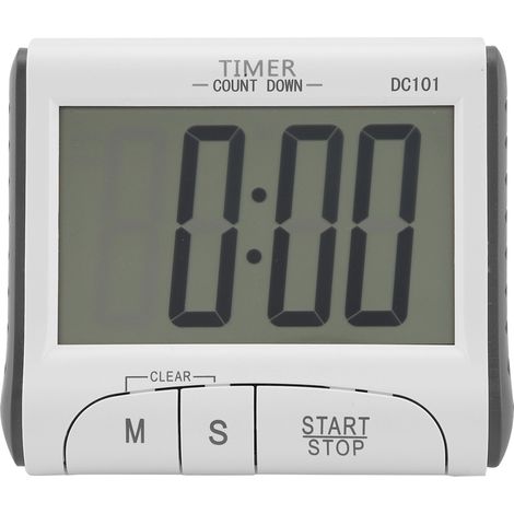 Temporizador digital, pantalla LCD grande, alarma potente, soporte retráctil e imán, para cocina y deportes. (1/5)