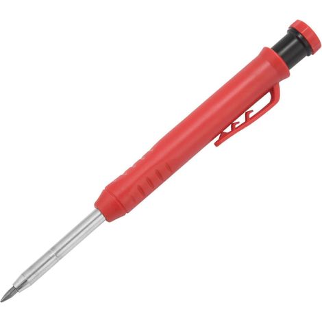 Marqueur de trous profonds à porte-mine de qualité supérieure avec taille-crayon intégré - pour bois, métal, pierre (1/4)