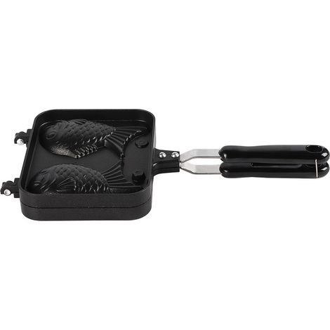 Moule à gaufres en acier inoxydable, antiadhésif, forme de poisson, moule double face pour cuisson de cakes, poêle réutilisable (1/5)