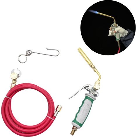 Chalumeau multifonction Mapp et Propane avec tuyau de 1,6m, allumage par gâchette, torche flexible pour soudure et bricolage. (1/5)