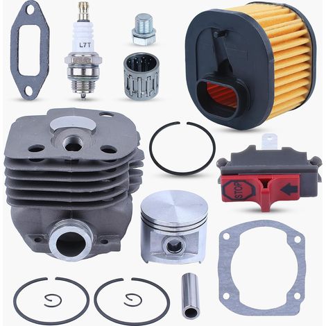 Kit de reconstruction pour tronçonneuse Husqvarna 372XP avec segments de piston de cylindre 50 mm, filtre à air, roulement et joint, pièces de rechange 503 81 80-04 (1/5)