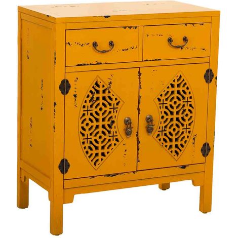 Recibidor de madera amarillo 66x36x78h cm (1/5)
