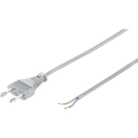 goobay Wentronic cordon d'alimentation (fiche Euro à extrémités dénudées) 1,5 m gris (Import Allemagne) (51346)