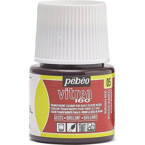 Peinture pour verre - Pébéo - Vitrea 160 - Rouge indien N°05 - 45ml - Brillant (1/4)