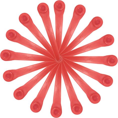 Confezione da 200 lame in plastica compatibili con i decespugliatori Gardena, lame di ricambio per decespugliatori Gardena e decespugliatori a batteria.