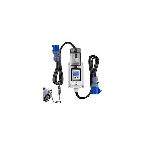 Compteur Électrique Numérique Mobile, 230V 16A Prise de Compteur de Consommation D'énergie avec Câble Flexible en Caoutchouc de 3 Mètres Mesure Consommation electrique pour Camping-cars,Ménages