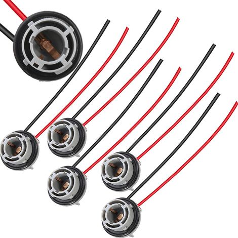 5 PCS 1156 Douille d'Ampoule LED, BA15S P21W Adaptateur de Prises de Faisceau de Câblage pour Ampoules LED Clignotants Feux de Secours Feux de Temps de Course (1/5)