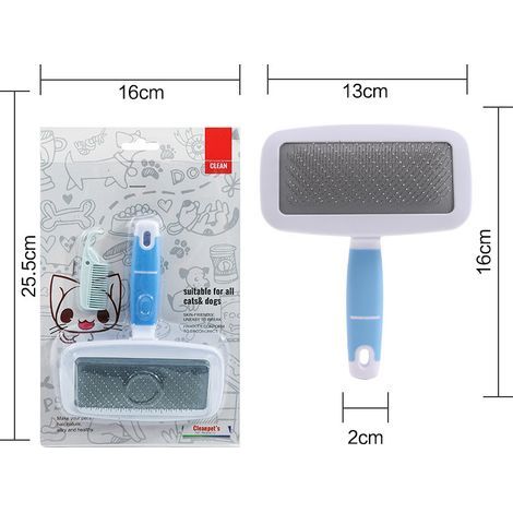 Brosse Chien Brosse Chat, Peigne Déméloir Chien Professionnel et Brosse Chien Poil Long, Râteau de Toilettage pour Chien et Chat Réduit Efficacement la Perte de Cheveux Jusqu'à 95% (1/4)