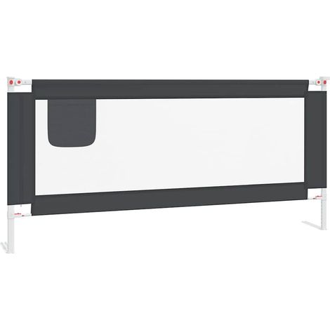 Barrière de sécurité de lit d'enfant Barrière de protection Gris foncé 200x25 cm Tissu CFW66497 (1/5)