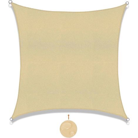 voile D'ombrage Rectangulaire 2x2m(sable Jaune) Impermable Toile Ombrage Uv Protection Pour Patio Jardin, Terrasse,extrieur, Balcon,sable (1/5)