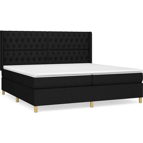Maison Exclusive - Giroletto a Molle con Materasso Nero 200x200 cm in Tessuto (1/5)