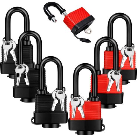 Lot de 6 cadenas, codage identique, résistant aux intempéries, robuste, pour jardin, portail, garage