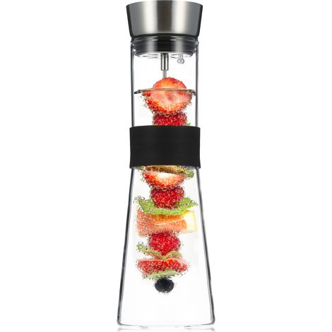 Glaswerk Sile Karaffe 1 Liter Borosilikatglas Fruchtspieß mit Stopper (1/5)