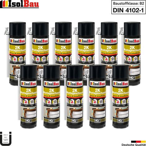 2K Bauschaum Montageschaum Zargenschaum 11 x 400ml PU Schaum Schnellschaum (1/5)