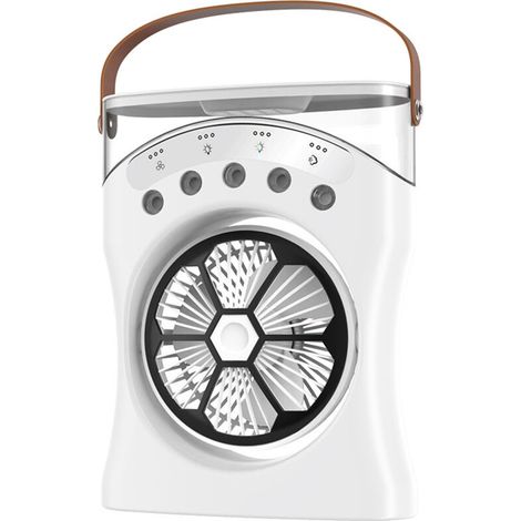 Ventilateur brumisateur portable - Ventilateur personnel rechargeable avec brumisateur, mini ventilateur brumisateur rotatif à 180° alimenté par USB, rafraîchisseur d'air à 3 vitesses pour chambre, bu (1/5)
