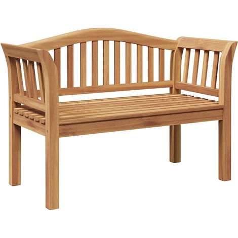 Garden Bench Brown 120 x 53.5 x 85 cm Solid teak wood vidaXL (1/5)