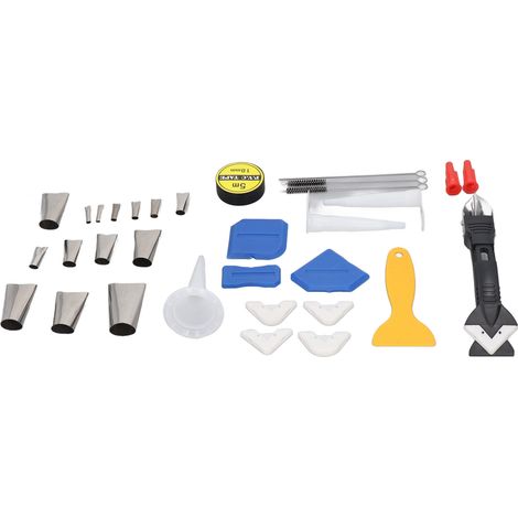 Kit d'outils de finition pour calfeutrage, en acier inoxydable, pour mastic silicone, pour enlever le joint et le décollement.
