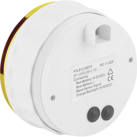 85-mm-Balkenwinkelanzeiger, wasserdicht, mehrfarbige Hintergrundbeleuchtung, Edelstahl 316L, 9–32 V, einstellbare Richtung, weißer Hintergrund und goldener Rahmen (1/5)